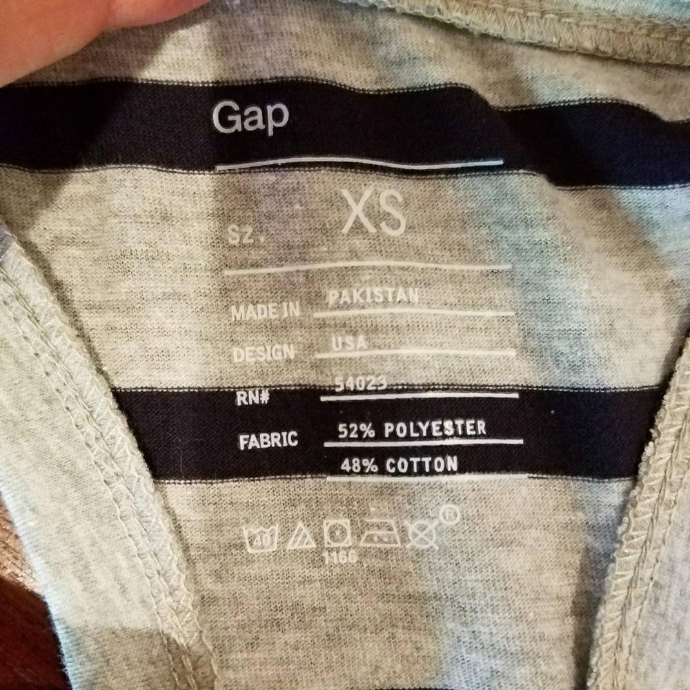 GAP Knit Blue & Gray Button Racerback Tank - Picture 5 of 8